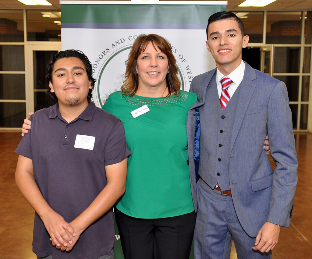 Individuals at scholarship banquet